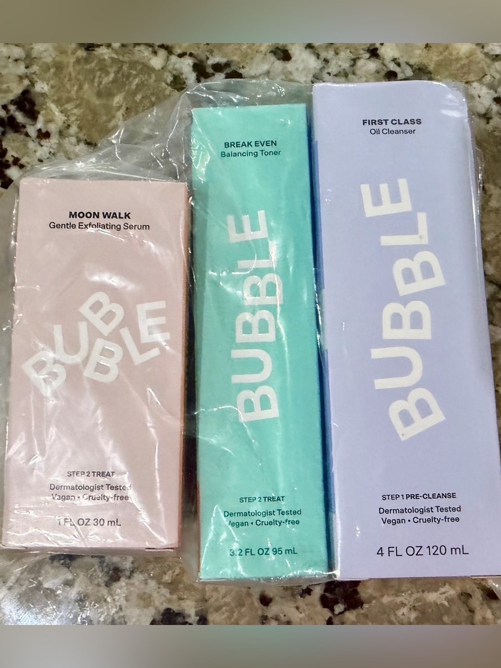 Bubble Skincare Trio (Face) - Cleanser, Exfoliating Serum and Toner